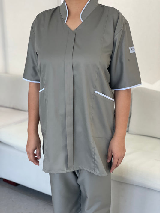 Thyme green Lined Collar