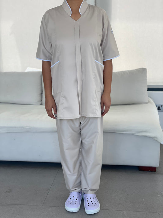 Light khaki Lined Collar