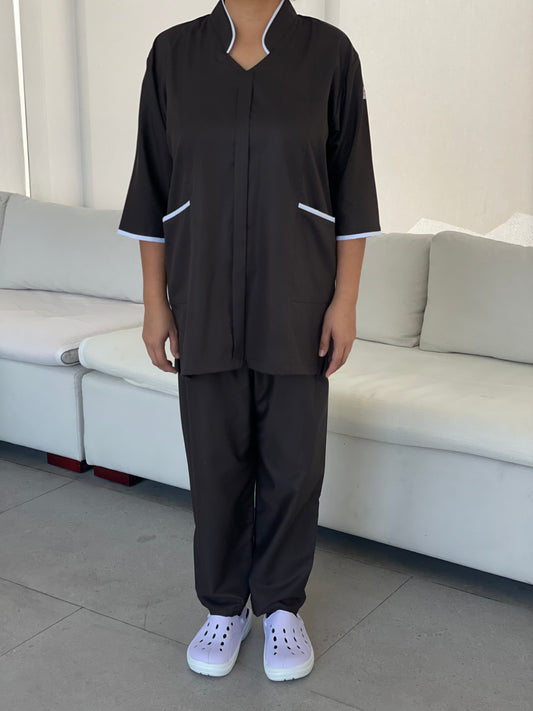 Taupe brown Lined Collar