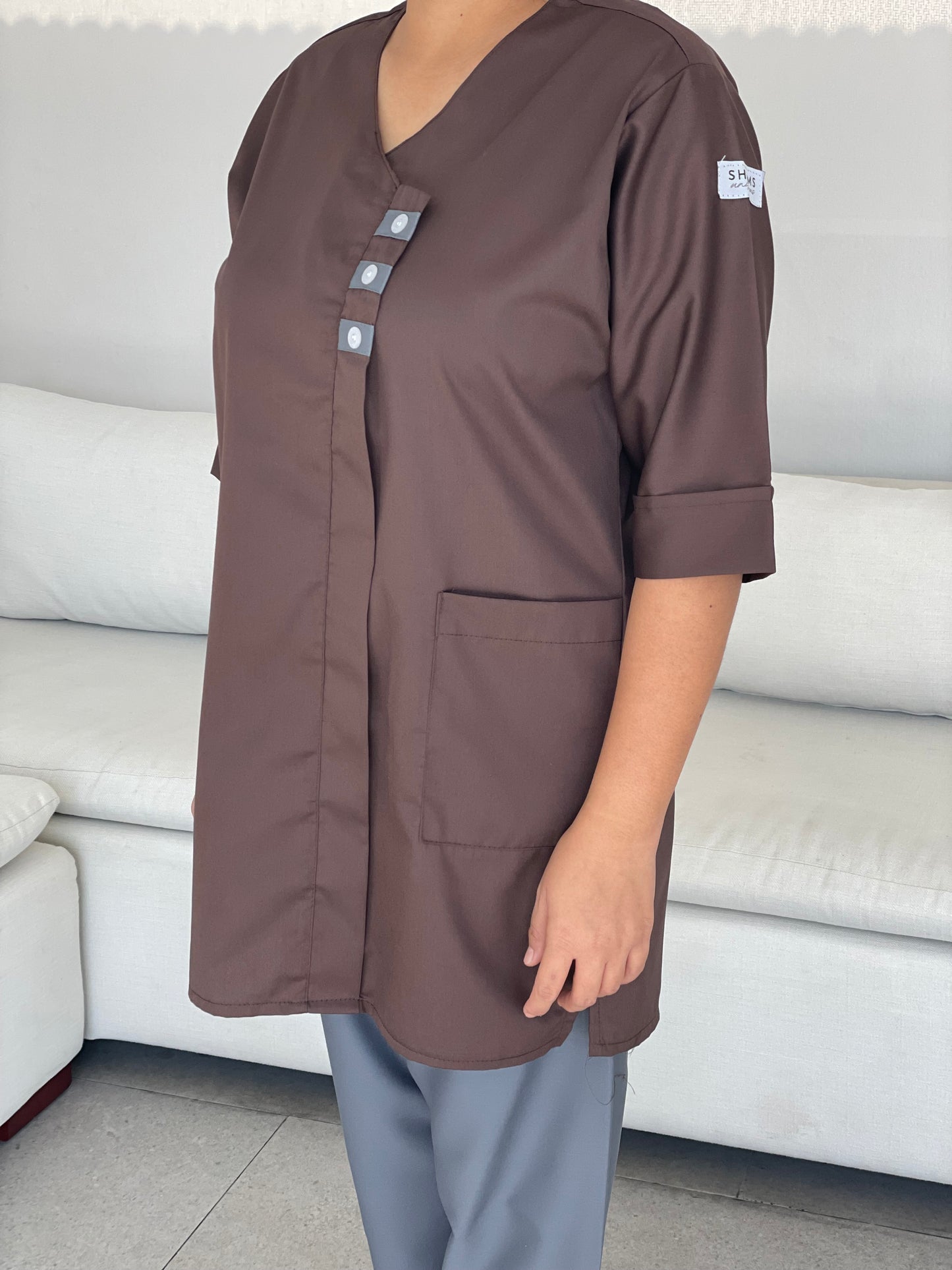 Brown - triple button