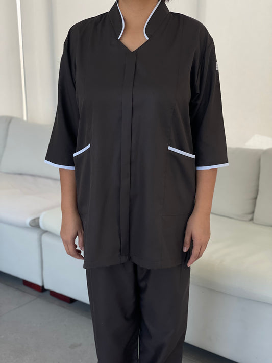 Taupe brown Lined Collar