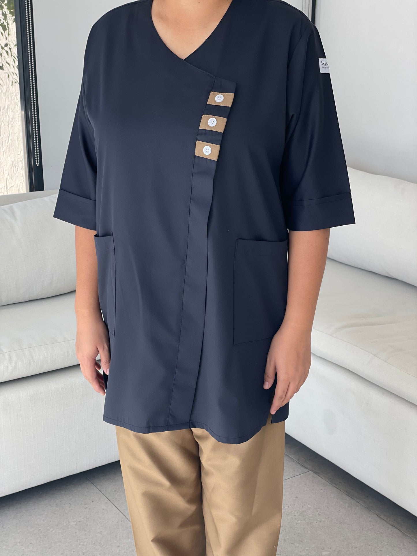 Dark navy - triple button