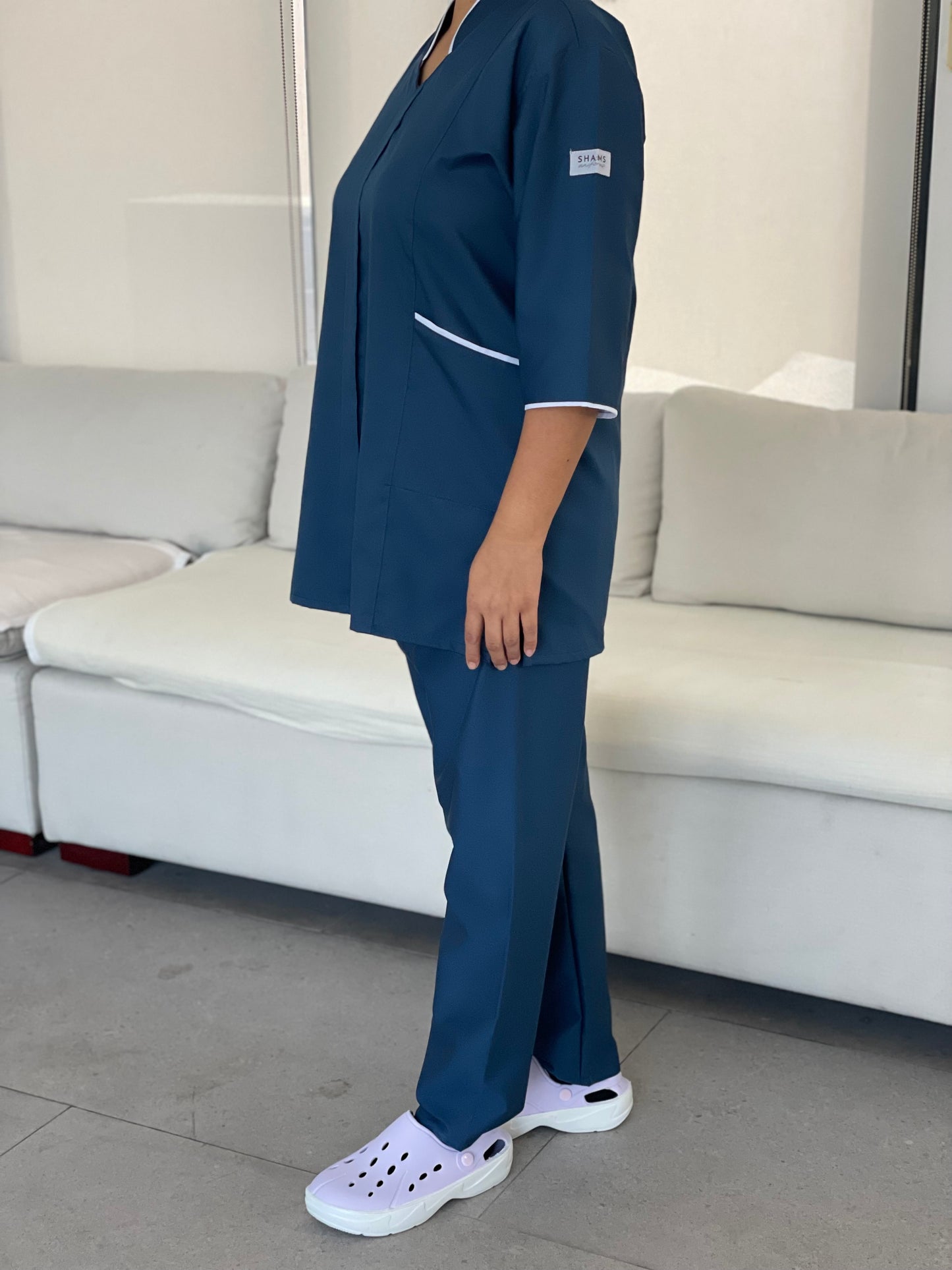 Classic blue Lined Collar