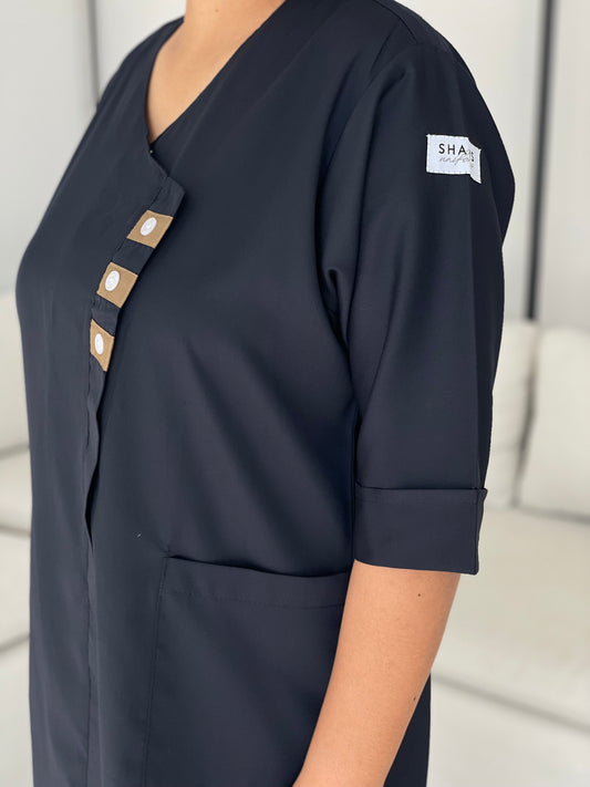 Dark navy - triple button