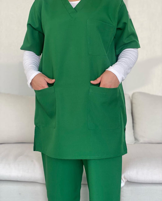 L green crepe 1/2 sleeves