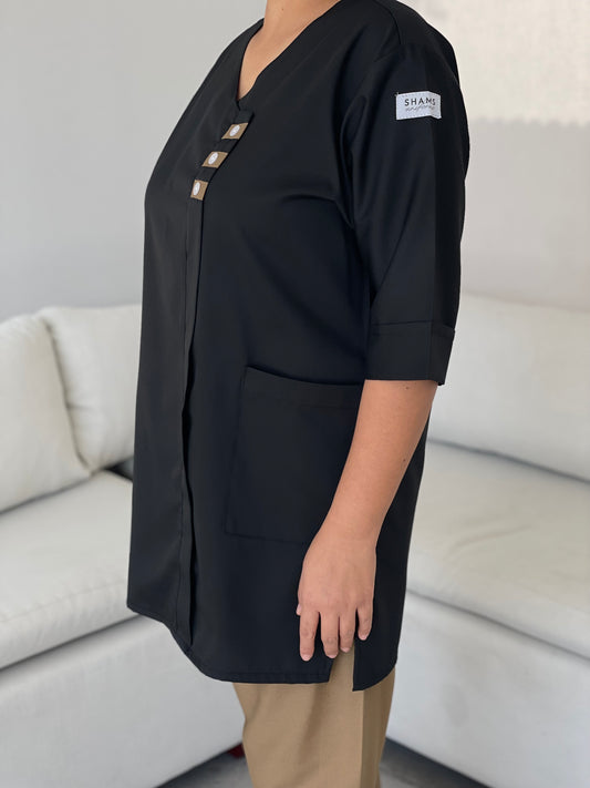 Black - triple button