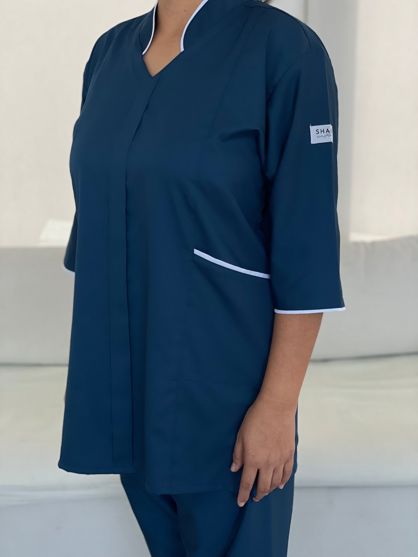 Classic blue Lined Collar