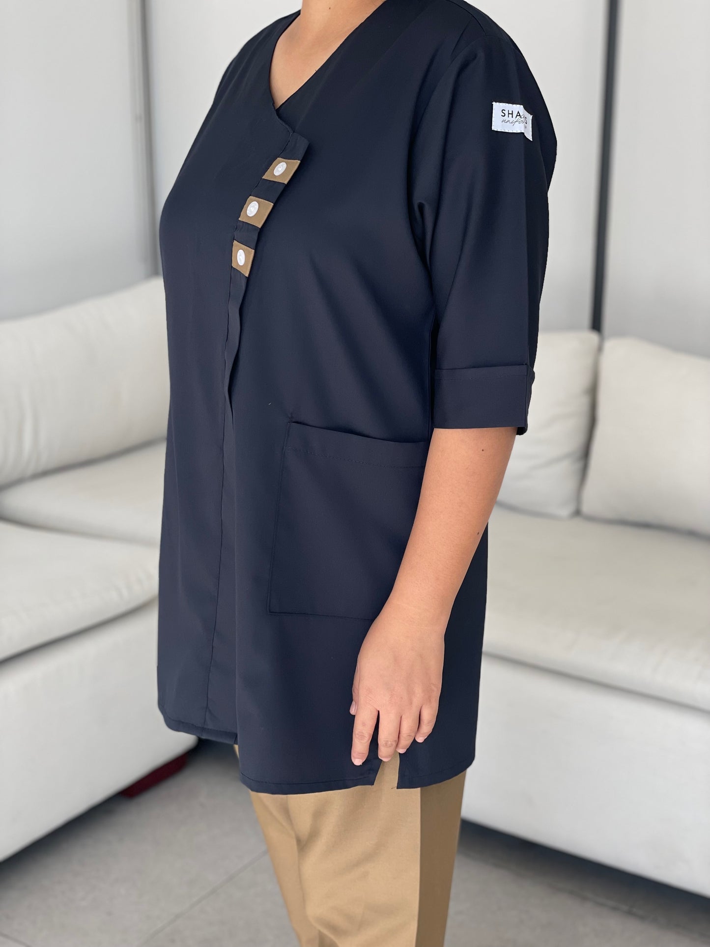 Dark navy - triple button