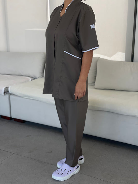 Dark khaki Lined Collar