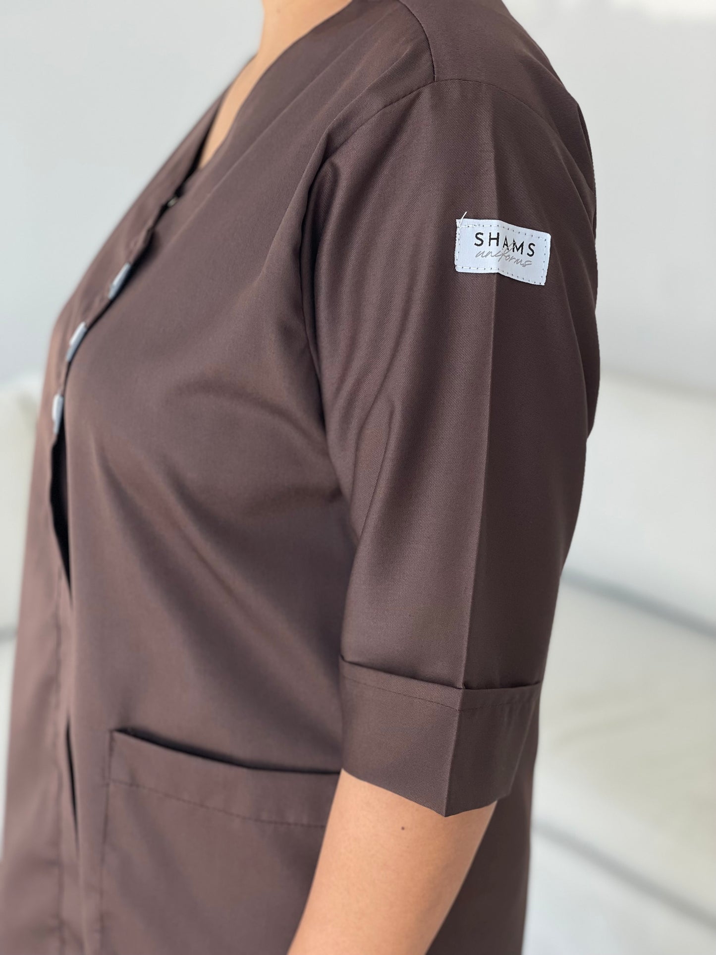Brown - triple button