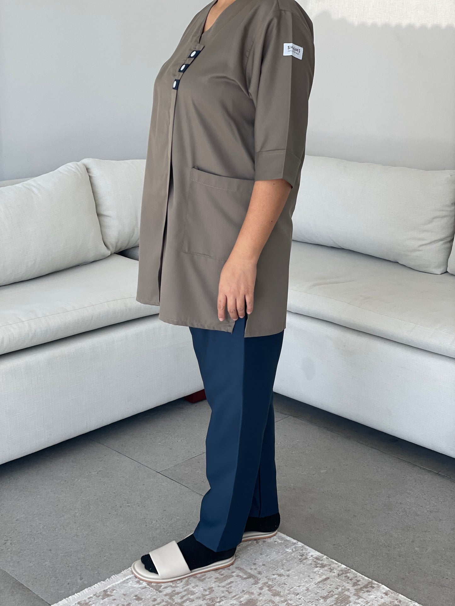 Dark khaki - triple button