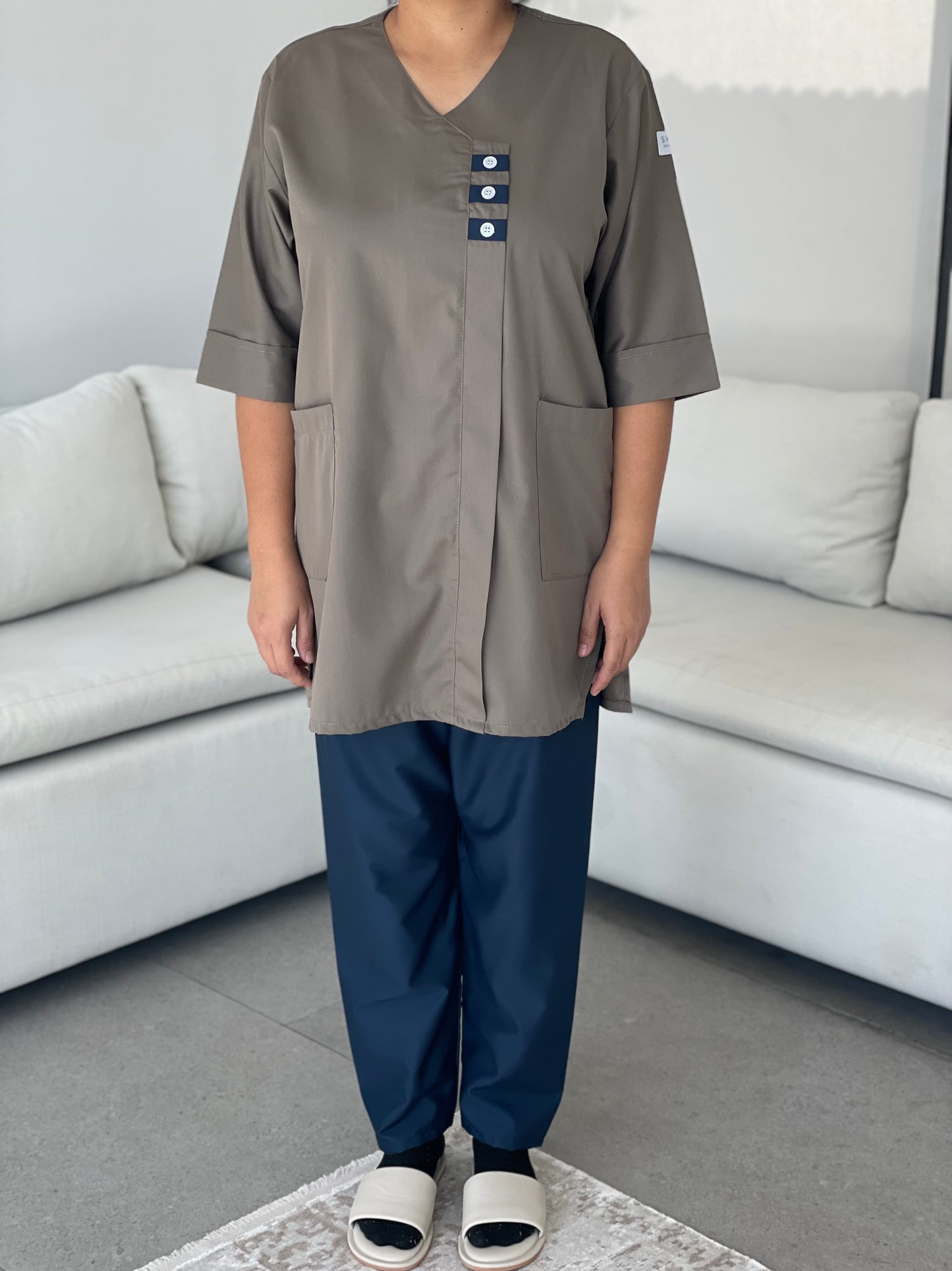 Dark khaki - triple button